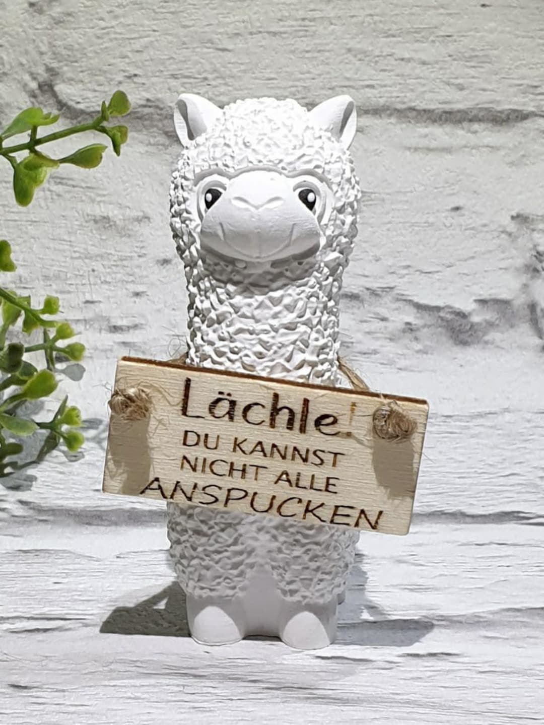 Alpaca With Wooden Sign, Alpaca, Llama, Wooden Sign, Raysin, Gift Idea ...