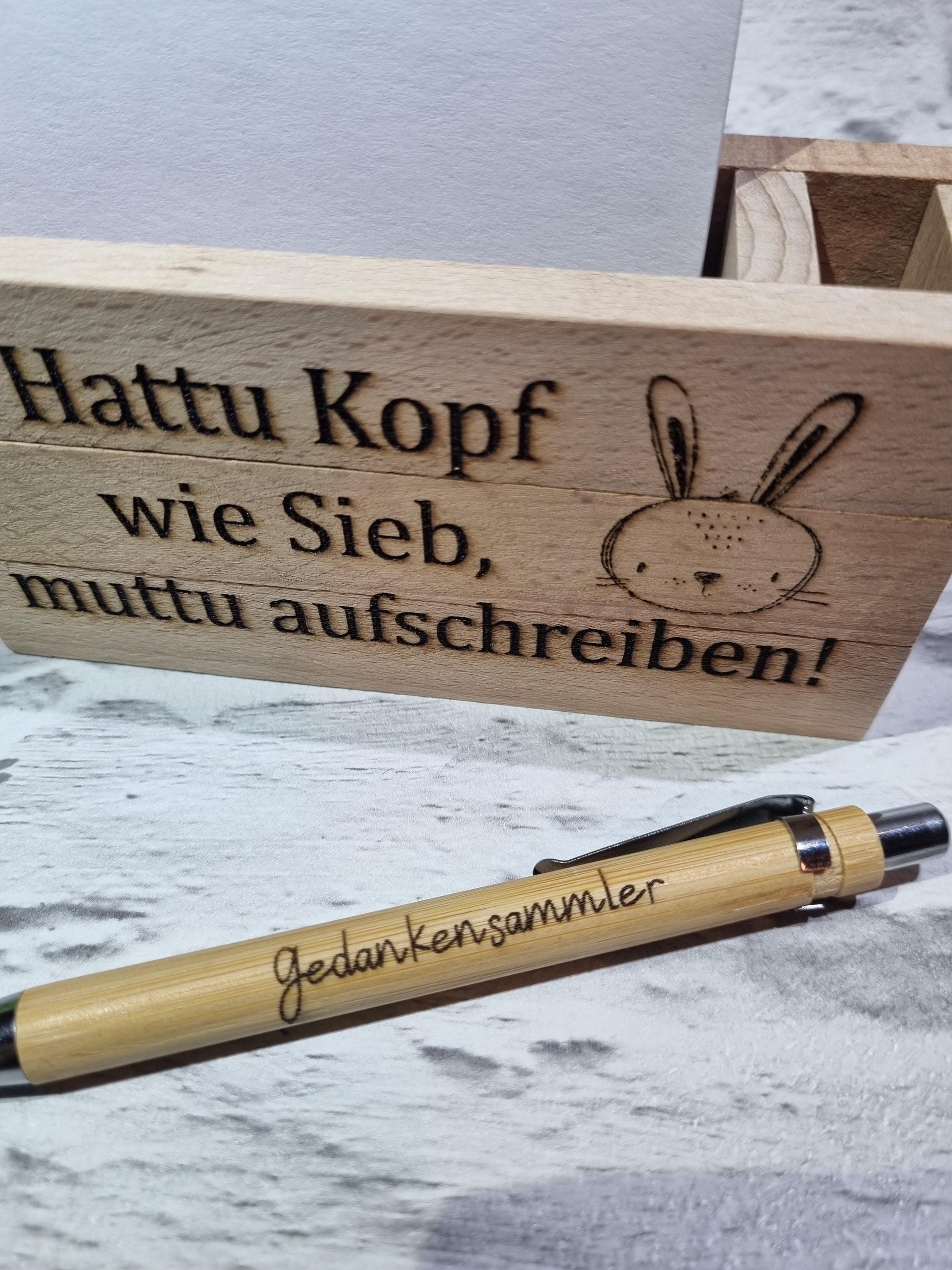 hattu kopf wie sieb muttu aufschreiben