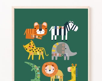 Jungle Wall art -  wall art -  Children's prints -  Children's wall art - Children's Illustration