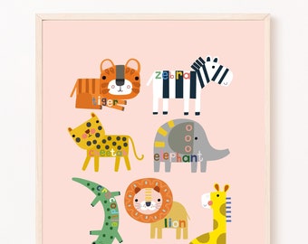 Jungle Wall art -  wall art -  Children's prints -  Children's wall art - Children's Illustration