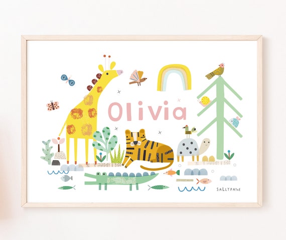 Personalised animal wall print