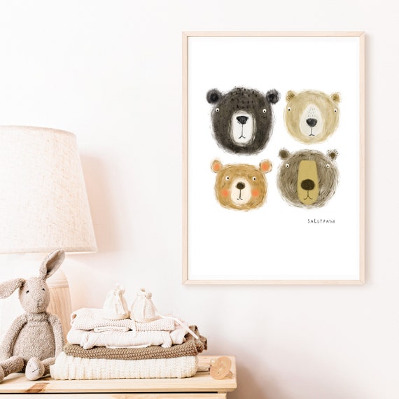 Bear faces wall art