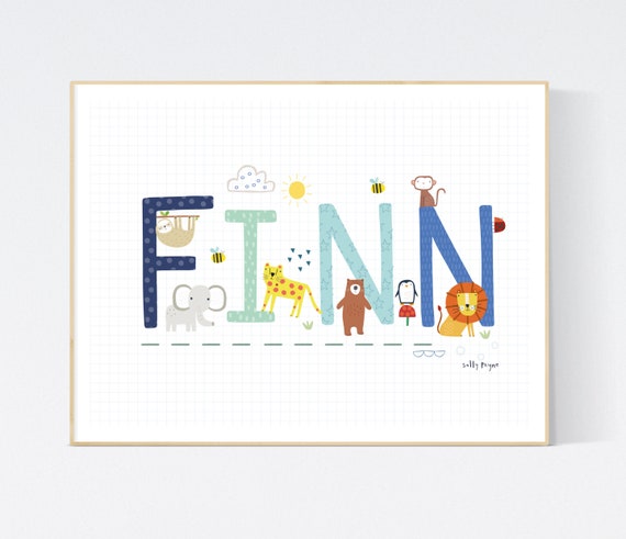 Personalised animal name print