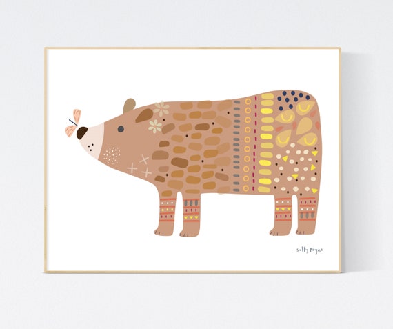 Bear print wall art