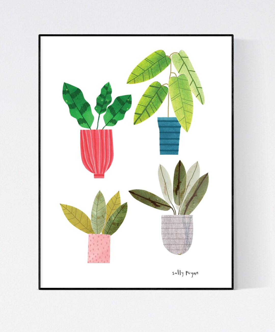 Houseplant Wall Art A4 Wall Art Plant Prints Etsy