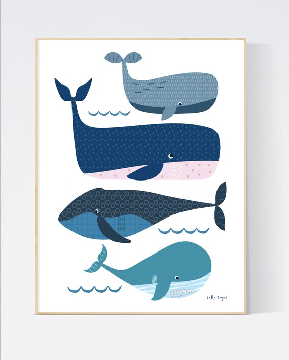 Whale print wall art