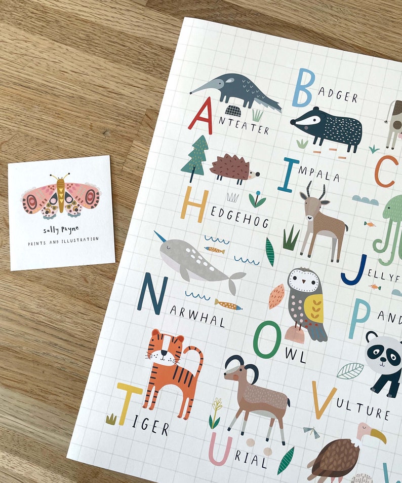 Animal Alphabet Wall Art Children's Prints Etsy UK