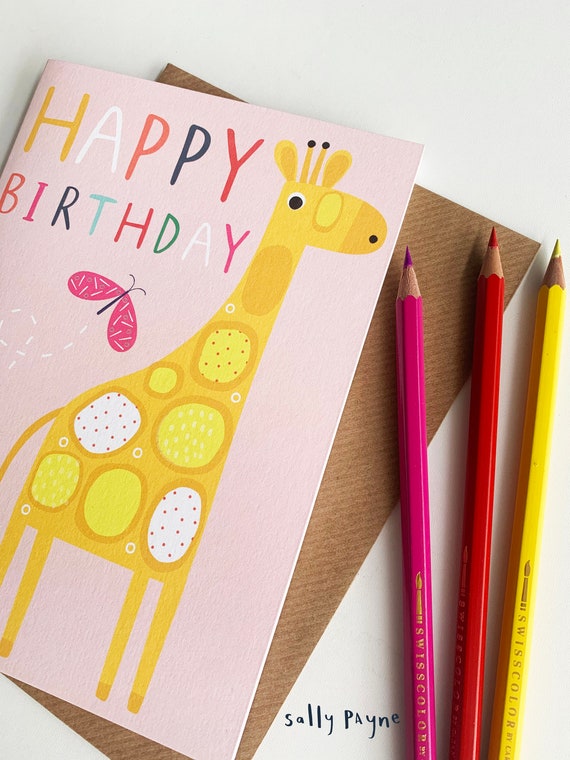 Giraffe birthday card