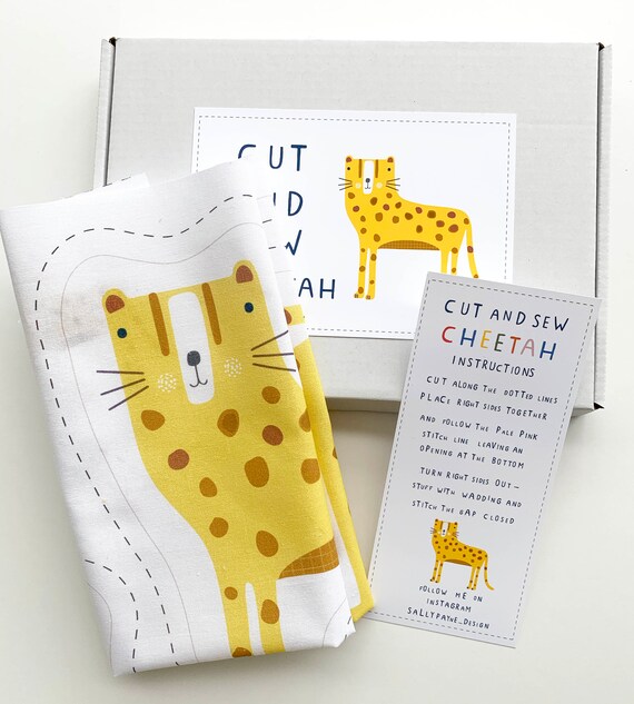 Cut and sew cheetah plush kit