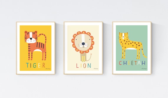 3 animal children's prints