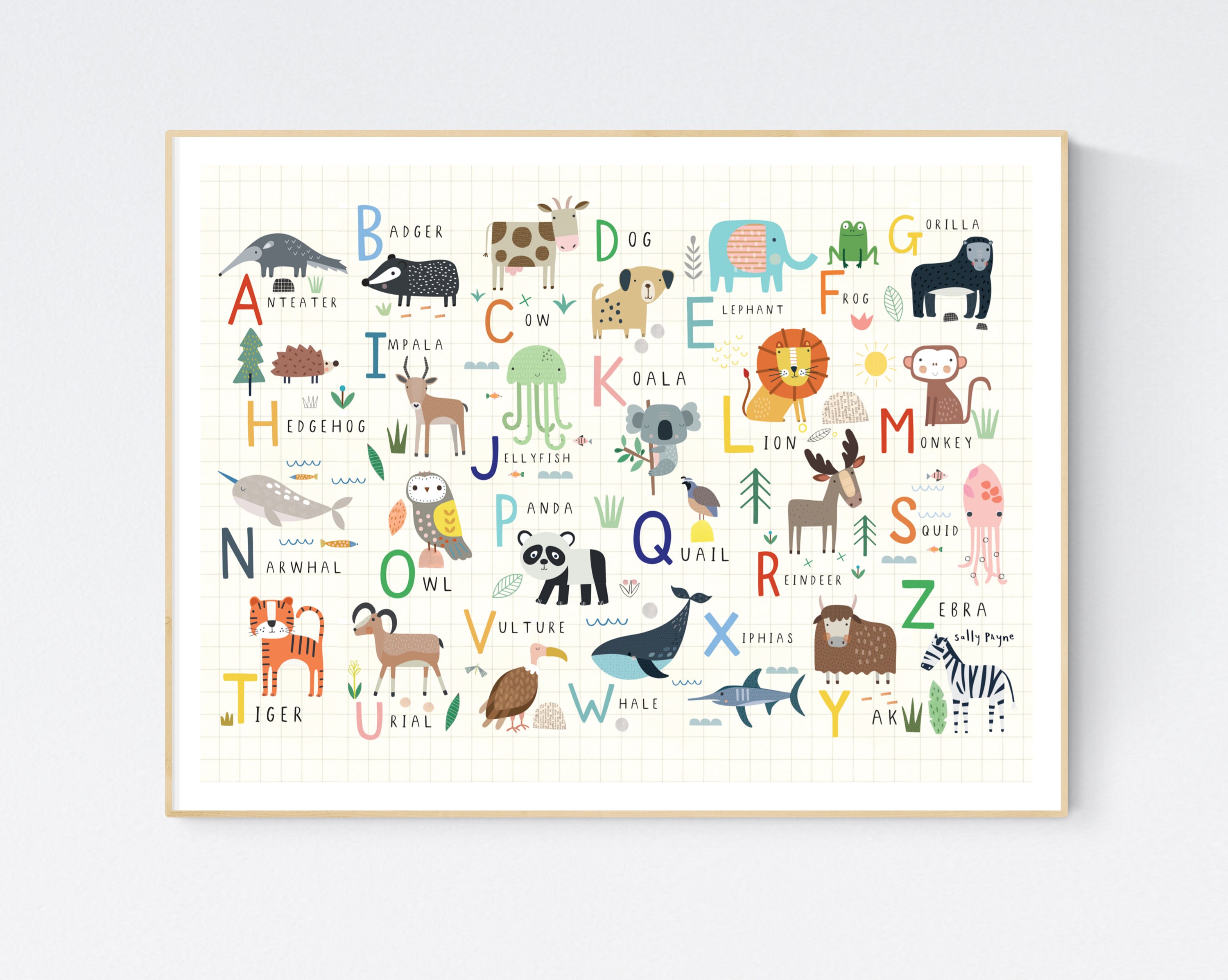 Animal Alphabet Wall Art Children's Prints Etsy UK
