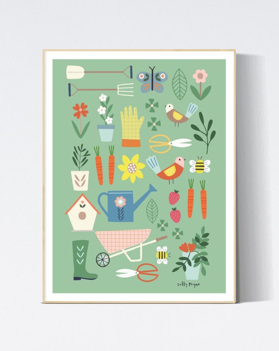 Gardening wall print