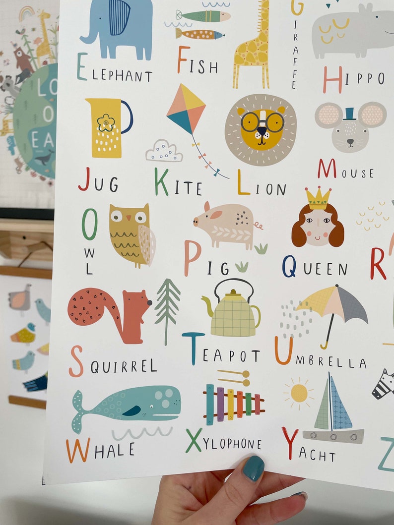 Alphabet Wall Art Wall Art Children's Prints Etsy
