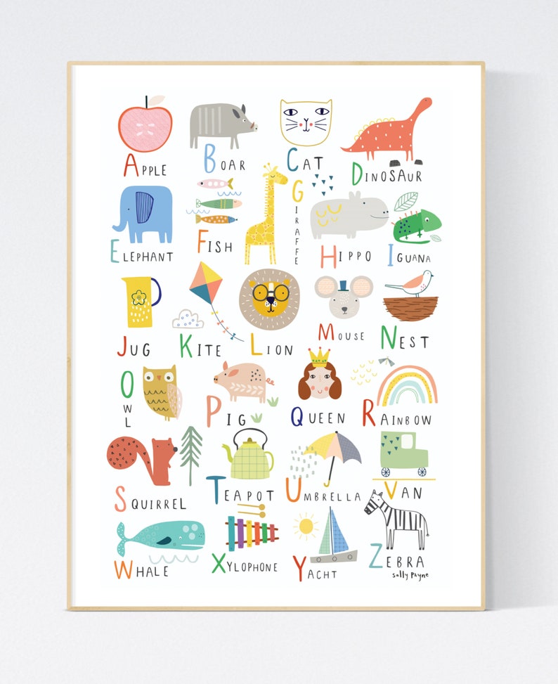 Alphabet Wall Art Wall Art Children's Prints Etsy