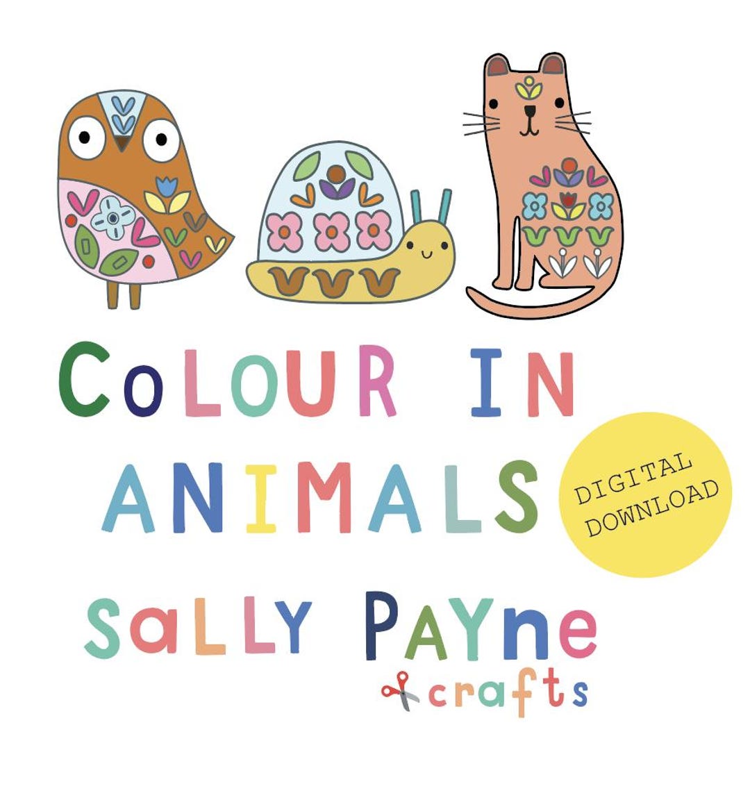 ANIMALS COLOURING PAGE - Digital Download - Colouring Page - Coloring ...