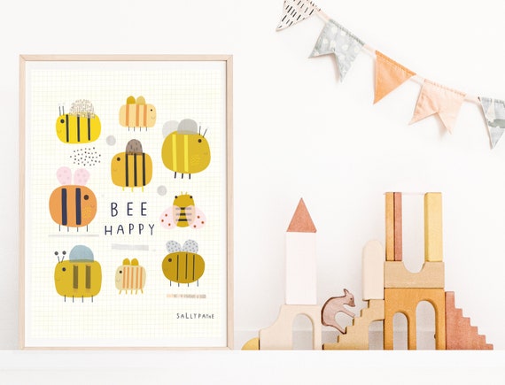 Bee happy wall art