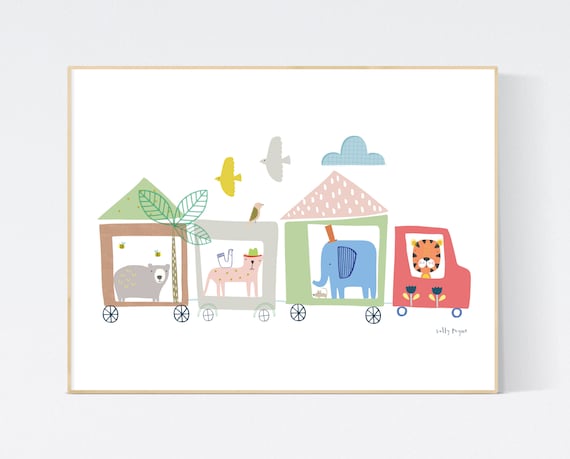 Animal train print wall art