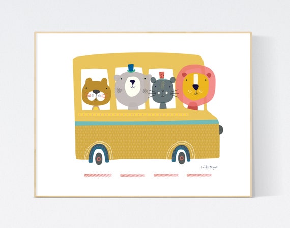 Animal bus print wall art