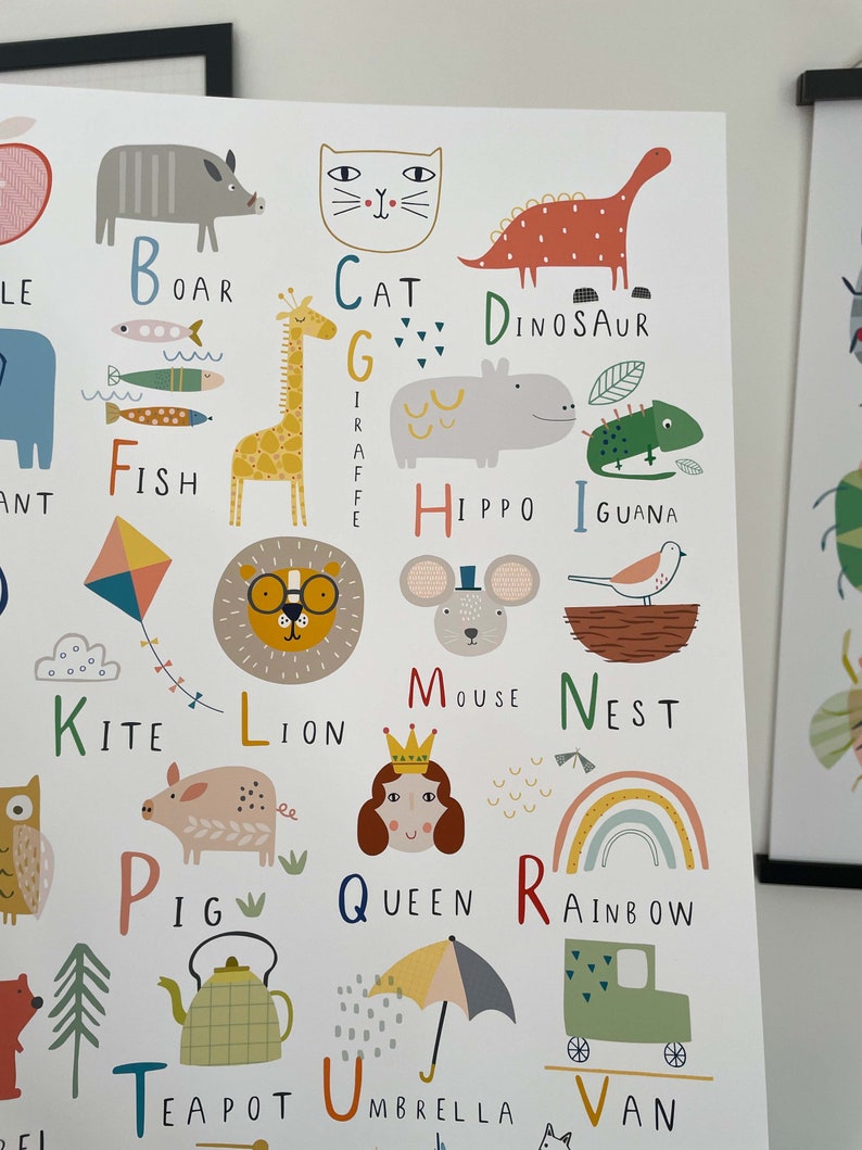 Alphabet Wall Art Wall Art Children's Prints Etsy