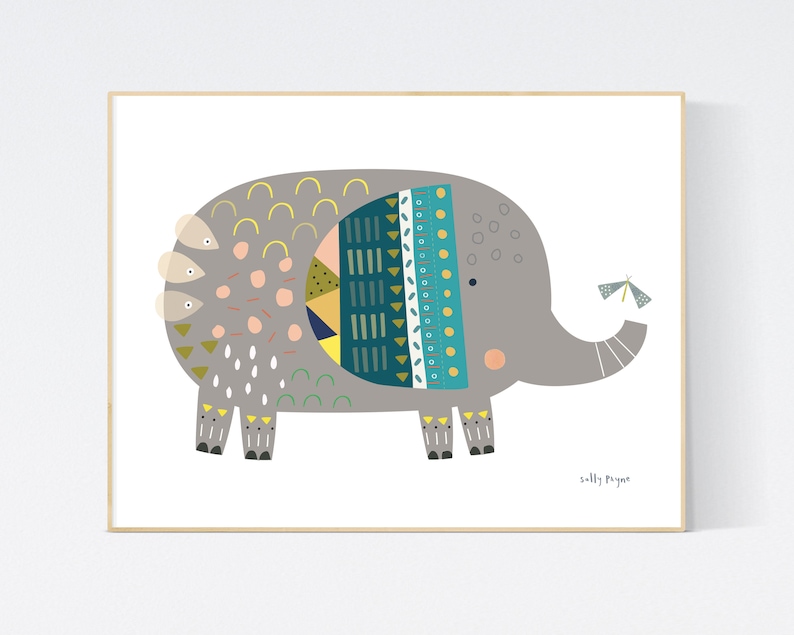 Elephant print Wall art wall art Children's prints Etsy