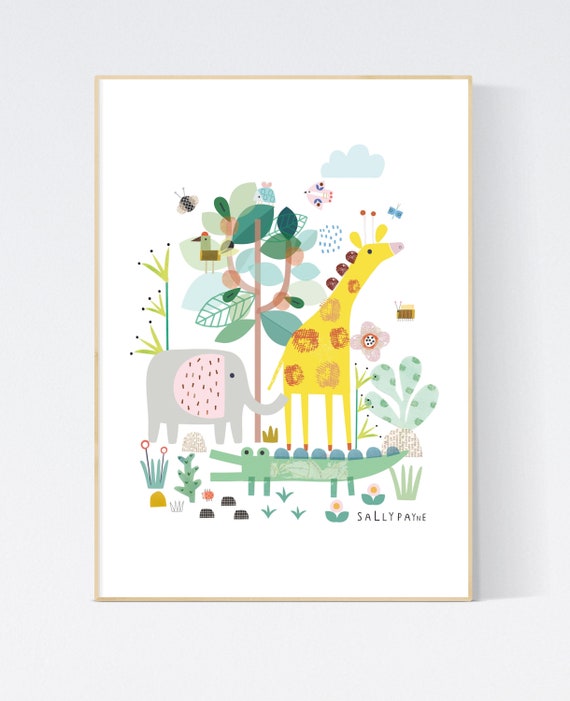 Jungle animals wall art