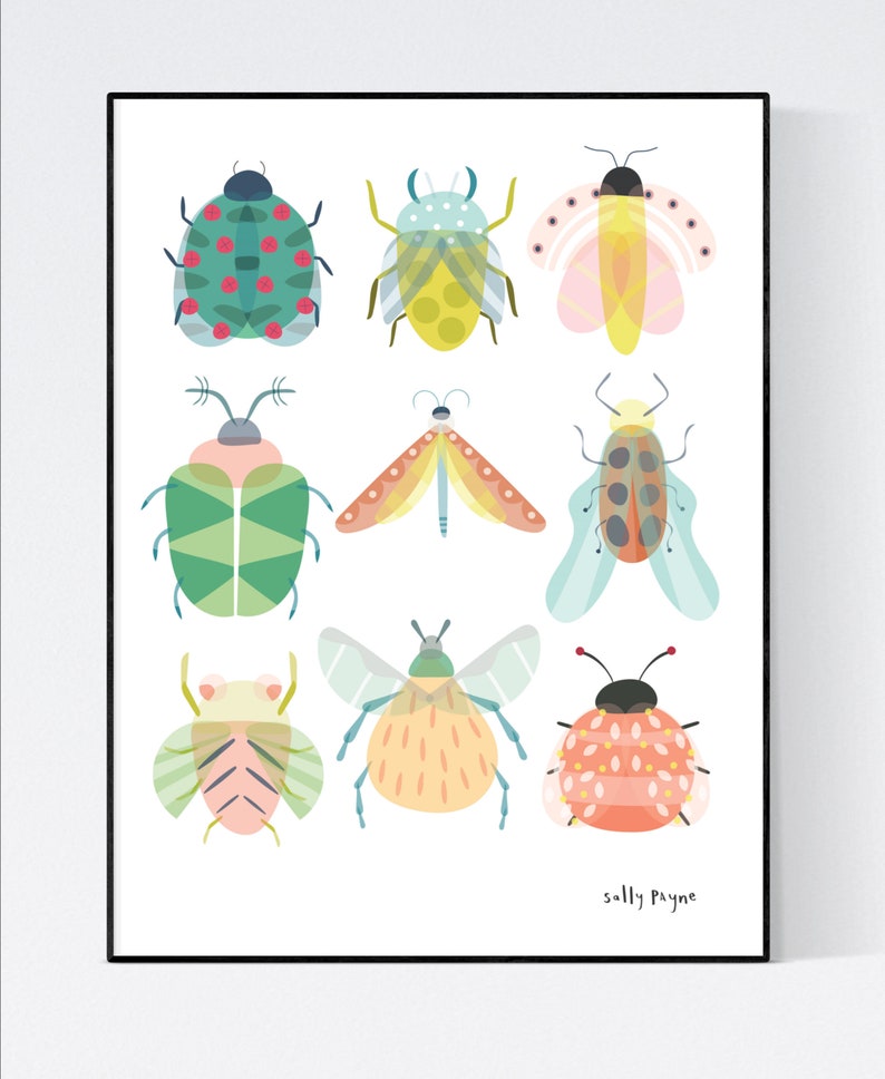 Bug Wall Art Wall Art Children's Prints Etsy