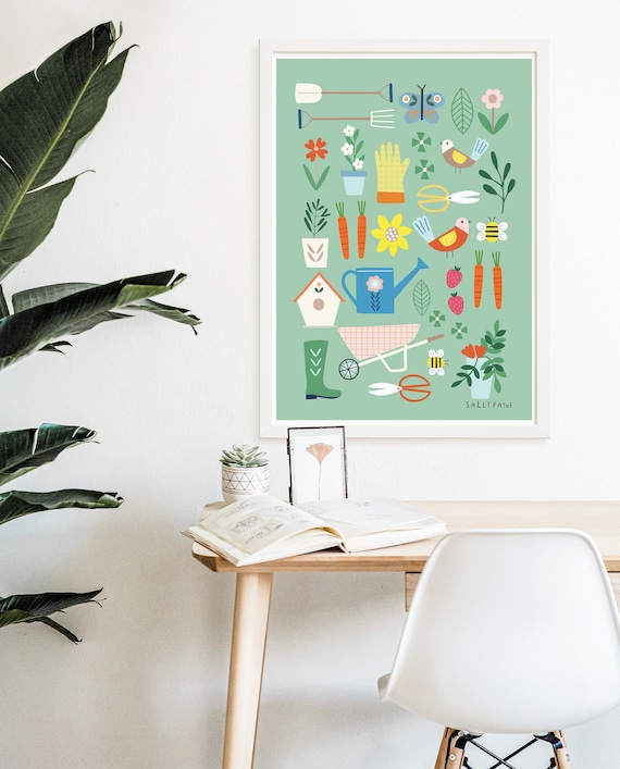 Gardening wall print