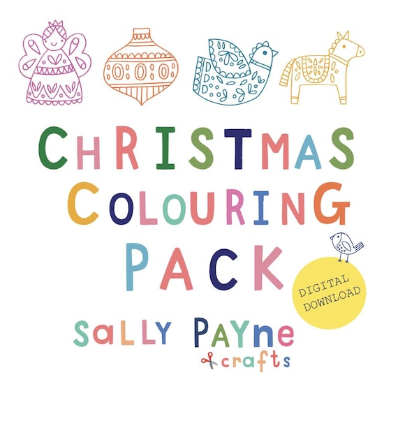 Christmas colouring pack -- digital download -