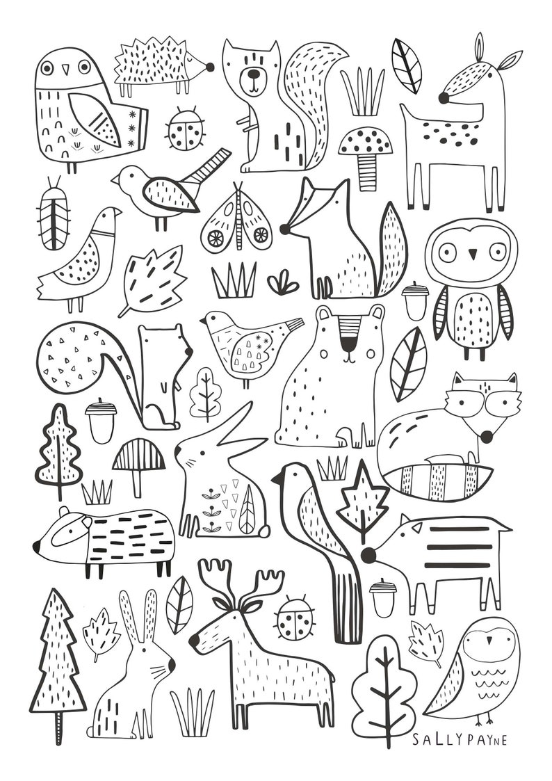 A4 Animal Colouring Page Coloring Page Childrens Colouring - Etsy
