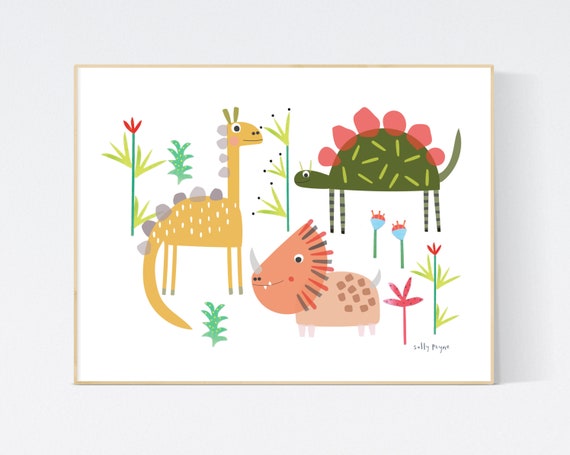 Dinosaur print wall art