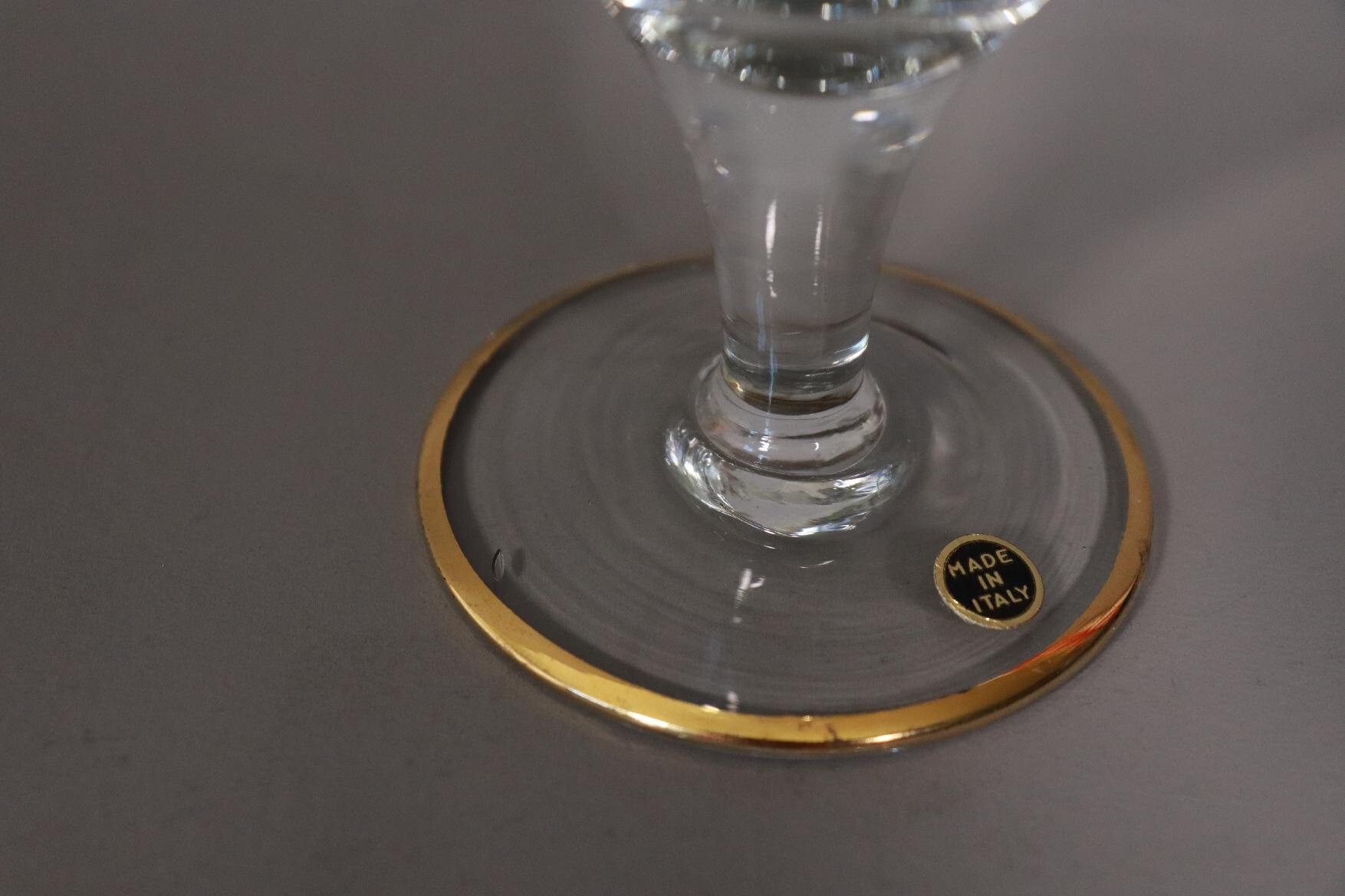 Riccio Italy Wine Glass Crystal Arabesque Gold Staffage | Etsy