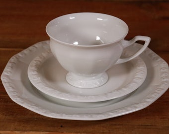 Rosenthal Classic Rose, Maria white porcelain 3-piece. Coffee setting 10#V2