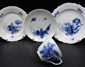 Rare Royal Copenhagen Blue Fluted Full Lace Footed Serving Bowl. 1 