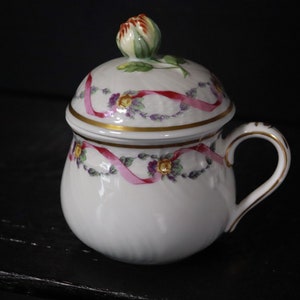 Richard Ginori Di Doccia Florence Italy beker met roze deksel, pot de creme #Y3