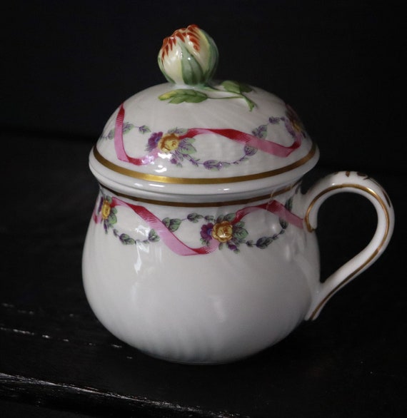 Buy Richard Ginori Di Doccia Florence Italy Cup With Rose Lid, Pot 