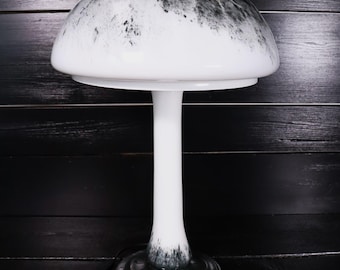 Lámpara antigua tipo seta Schmöger light 3751 674 09 cristal opalino efecto mármol 52,5 cm #P