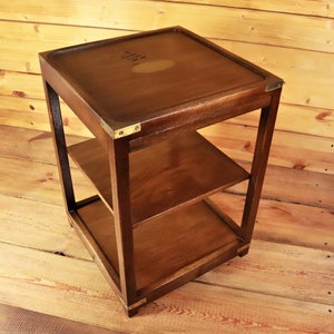 Harrods Kennedy Side Table on wheels / Military Campaign / Serving Trolley #1