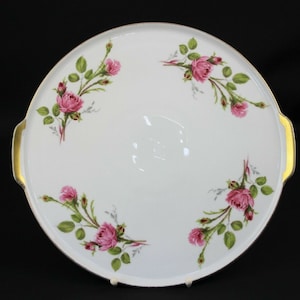 Gemstone / Porcelain / Maria Theresia / Red Rose / Plate / 32.5 cm / RARE! #H