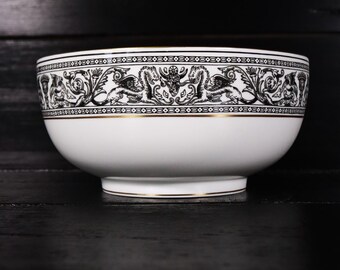 Wedgwood Bone China Florentine W4312 bol latéral noir 20,5 cm #Y2