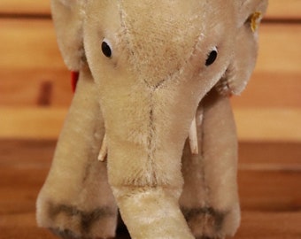 Steiff Elephant With White Eyes 18 Cm Stuffed Toy / Old