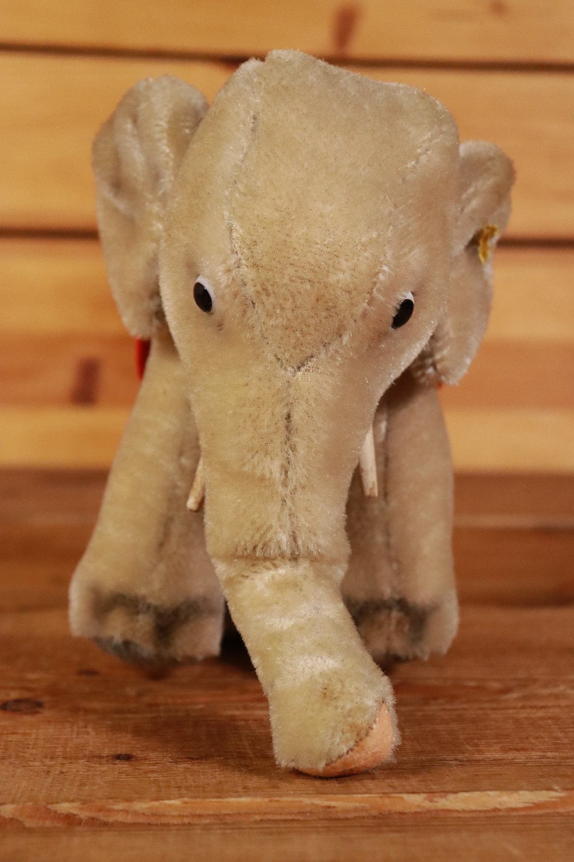 Steiff Elefant mit Augenweiß 18 cm Stofftier / Alt & Original #W