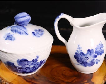 Royal Copenhagen Blaue Blume 8081 8025 Zuckerdose + Kännchen 1 Wahl Korbrand #Y2