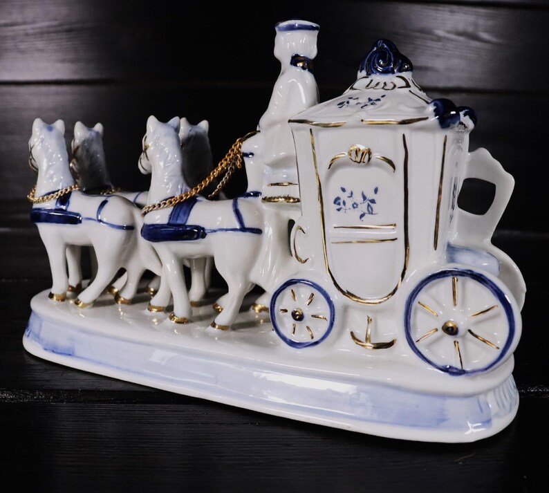 Richard Ginori Porcelain Figure Carriage Horse and Team Rococo Italy #A ...