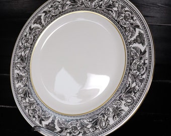 Wedgwood Bone China Florentine W4312 schwarz Speiseteller 27,5 cm Modell 15 #Y2