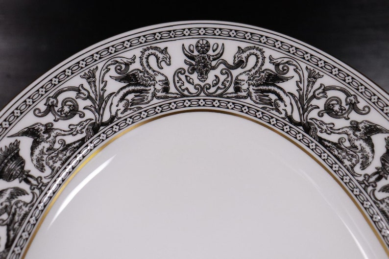 Wedgwood Bone China Florentine W4312 schwarz große Fleischplatte 39 x 30 cm Y2 image 3