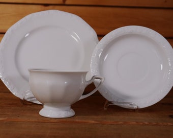 Rosenthal Classic Rose, Maria white porcelain 3-piece. Coffee setting /11#V2