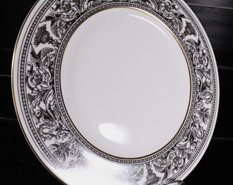 Wedgwood Bone China Florentine W4312 zwart dinerbord 27,5 cm model 7 #Y2