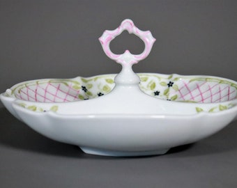 AK Kaiser W. Germany Porcelain - painted pastry dish with handle / dish #S