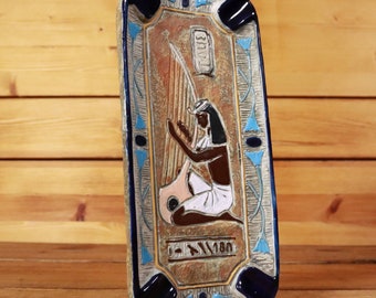 Botella de vino de cerámica italiana Cantino Bresciani / Hecha a mano / Egipto #Z3