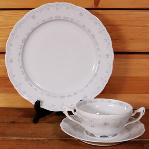 Real a. Tettau Ariadne Decor 2852 Pastel Flowers Menú Cubiertos / Entrante Sopa #Y